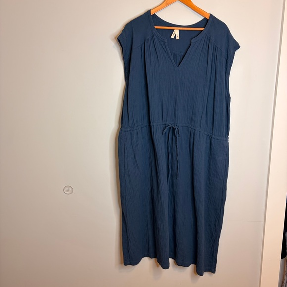 Pact Dress Navy Blue Drawstring Waist Mini Sleeveless XXL Dress - Picture 9 of 10